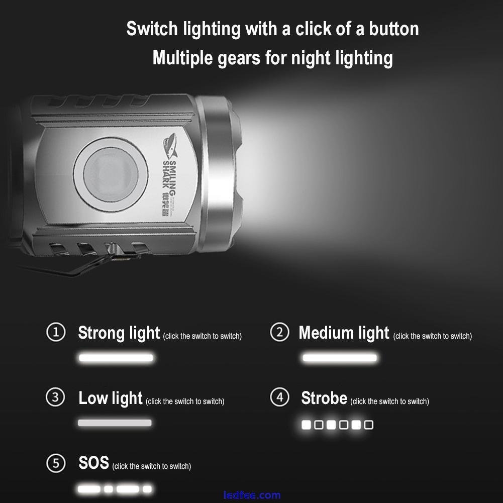 Mini Super Bright LED Flashlight Keychain Pocket Torch USB-Rechargeable ~ 4 