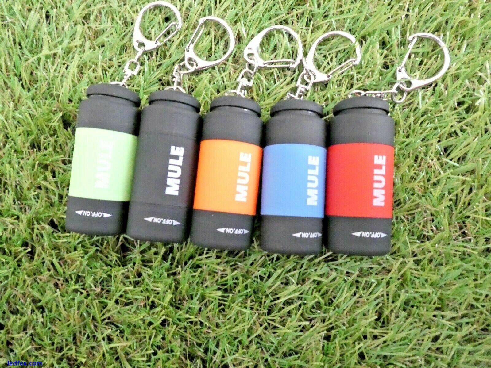 MULE USB Rechargeable water resistant torch key-ring 5 colours available 1 