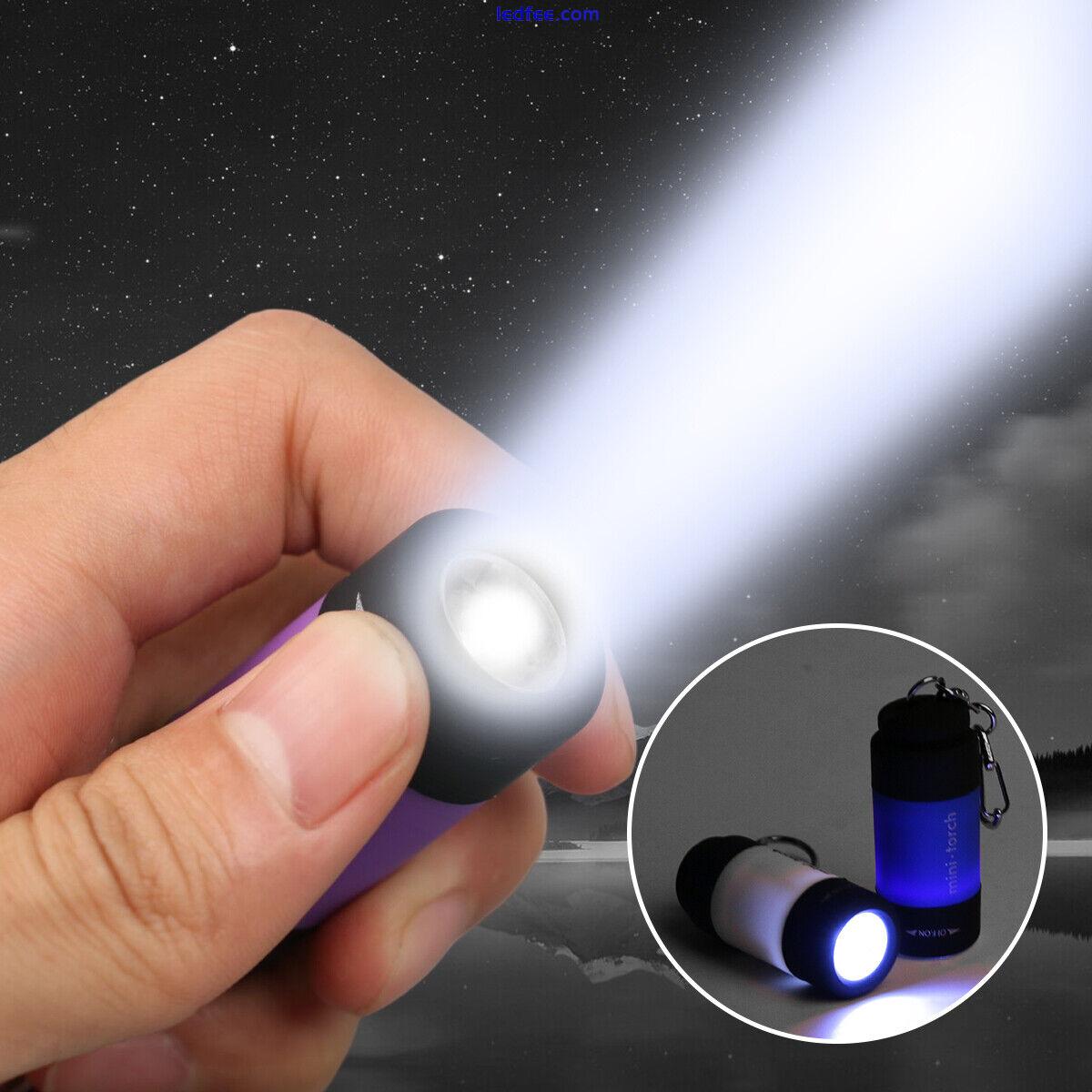 Rechargeable Waterproof USB LED Light Flashlight Lamp Mini Torch Pocket Keychain 5 