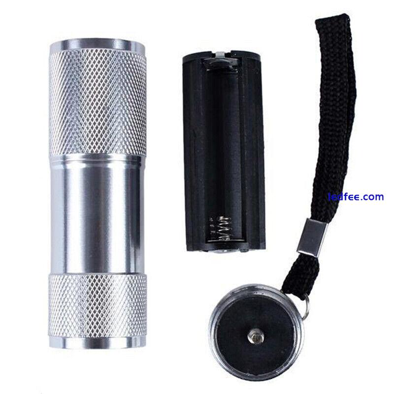 9 LED Bright White Light Aluminum Mini Portable Flashlight Torch Lamp Blue/Black 3 