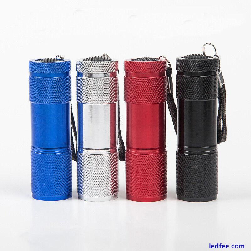 9 LED Bright White Light Aluminum Mini Portable Flashlight Torch Lamp Blue/Black 5 