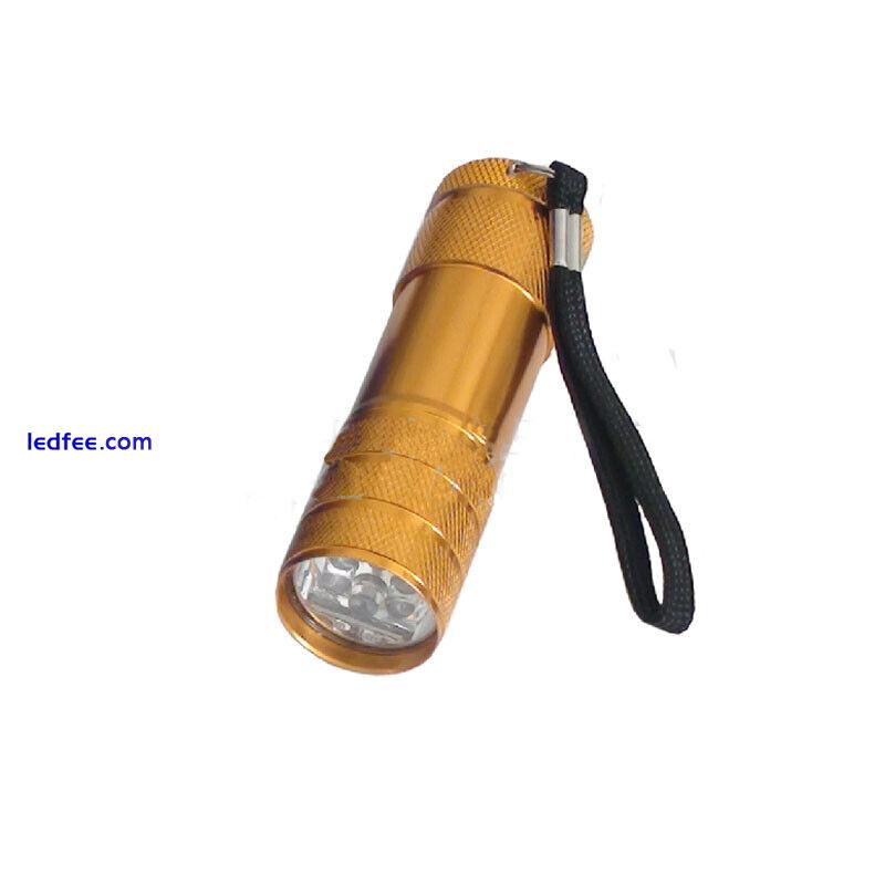 9 LED Bright White Light Aluminum Mini Portable Flashlight Torch Lamp Blue/Black 0 