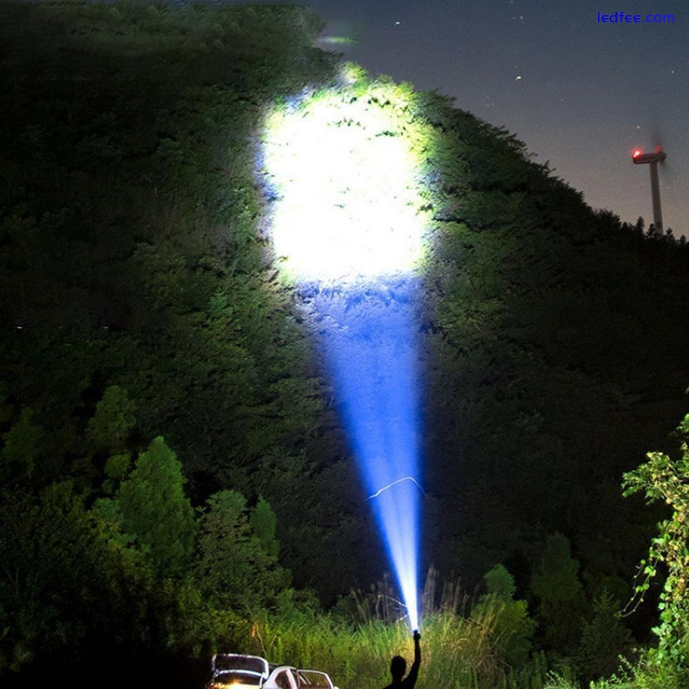 LED Flashlight Tactical Light Super Bright Torch USB Rechargeable Lamp J6P6 3 