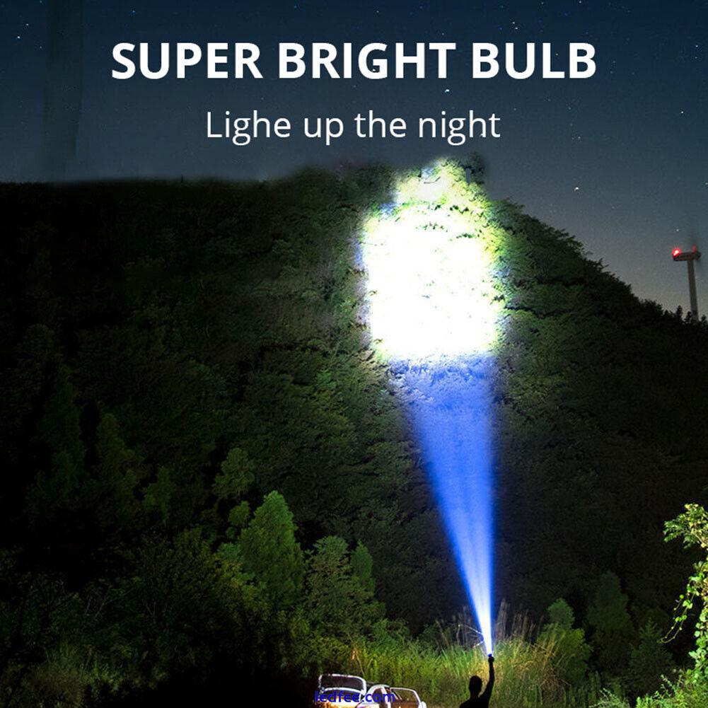 High Powered 12000000LM LED Flashlight Super Bright Torch USB Rechargeable Lamp 2 