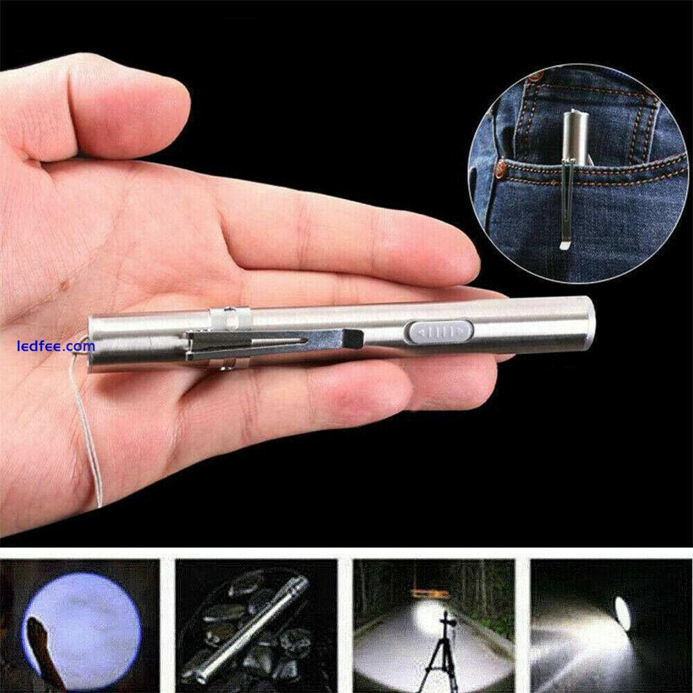 3x 8000 Lumens Portable LED Super Bright USB Rechargeable Pen Torch Lamps Lights 3 