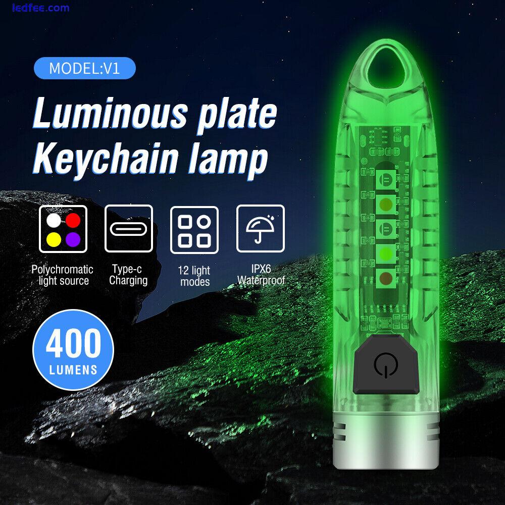 BORUiT Mini Pocket LED Flashlight Keychain Torch Rechargeable Light Lamp Camping 4 