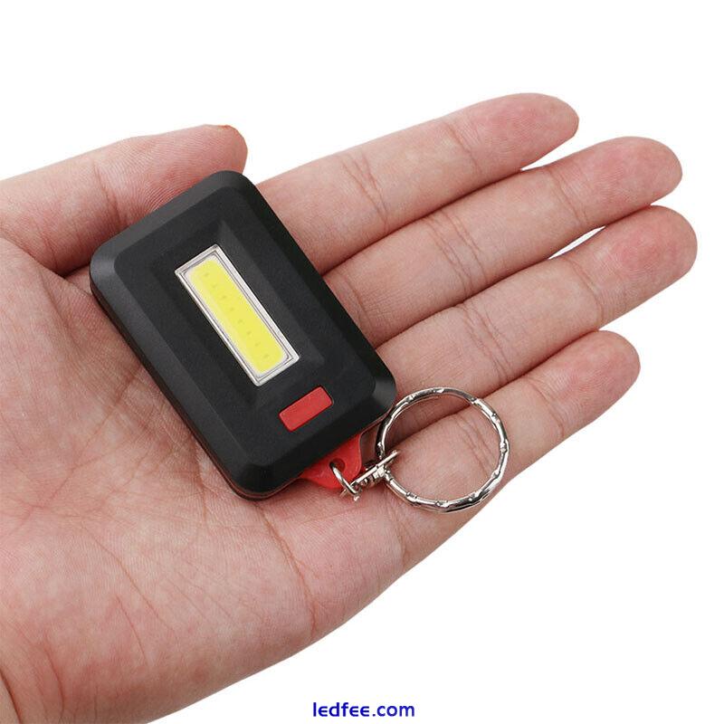 Mini LED COB Flashlight Waterproof Portable Keychain Torch Light Camping Lamp $g 0 