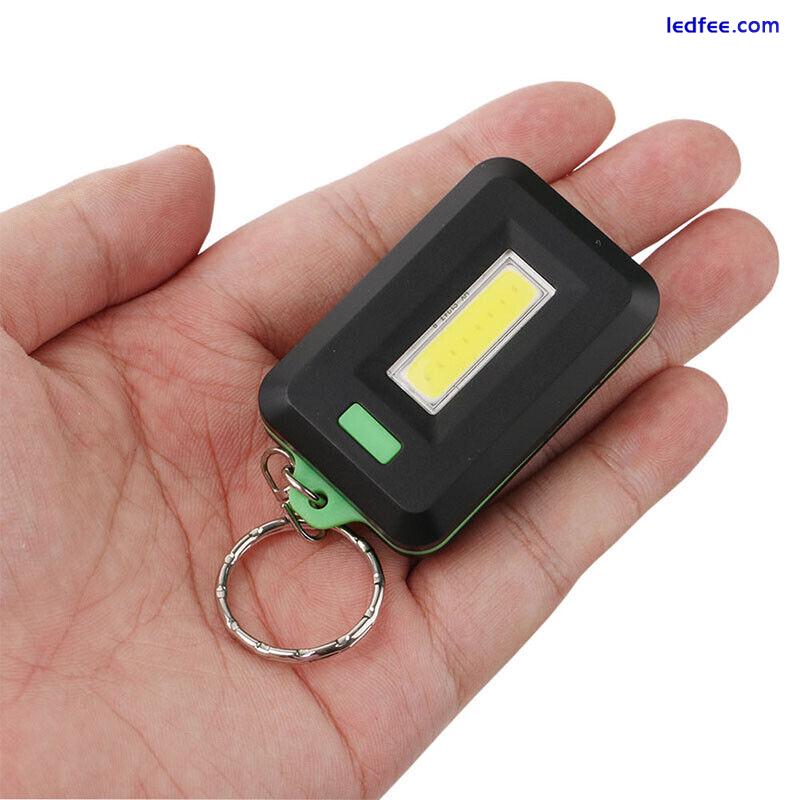 Mini LED COB Flashlight Waterproof Portable Keychain Torch Light Camping Lamp $g 2 