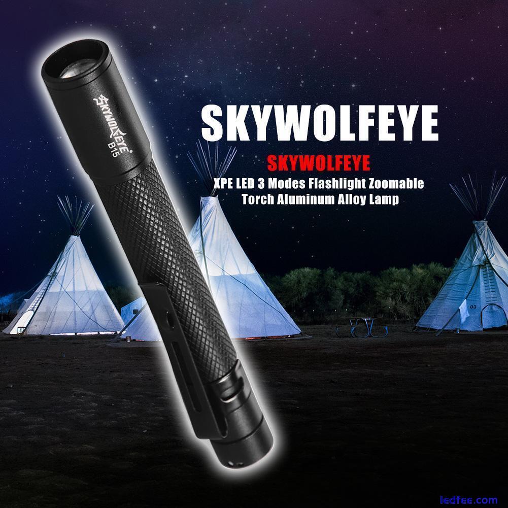 Skywolfeye XPE LED 3 Modes Flashlight Zoomable Torch Aluminum Alloy Lamp 1 