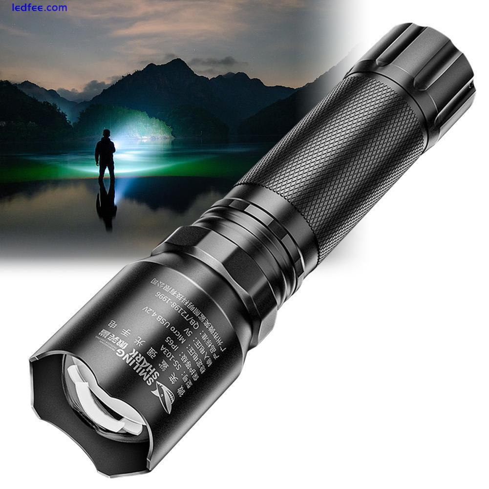 LED Flashlight Tactical Torch Super Bright USB Rechargeable Durable Hot 0 