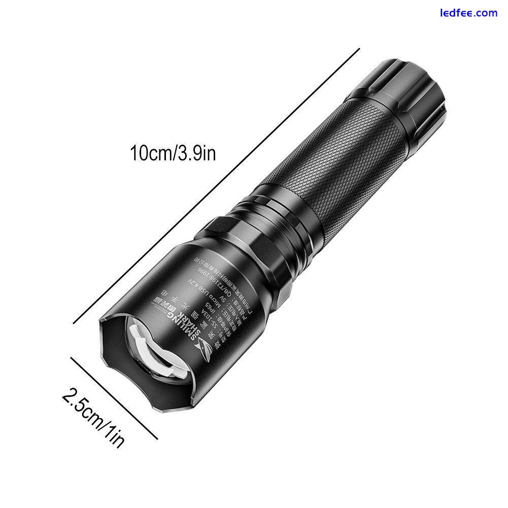 LED Flashlight Tactical Torch Super Bright USB Rechargeable Durable Hot 3 