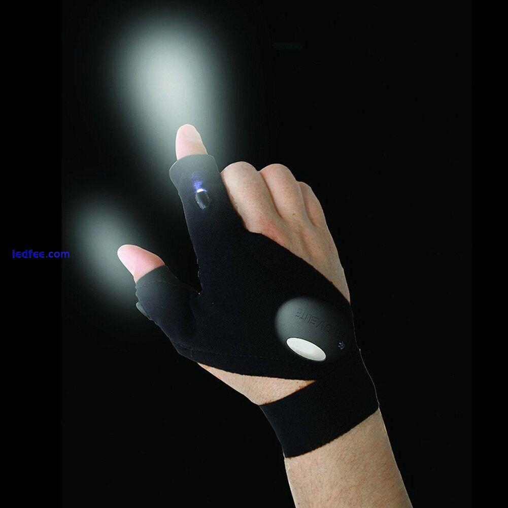 Finger Glove LED Light Flashlight Gloves Outdoor Gear Rescue Night Fishing Lamp 0 