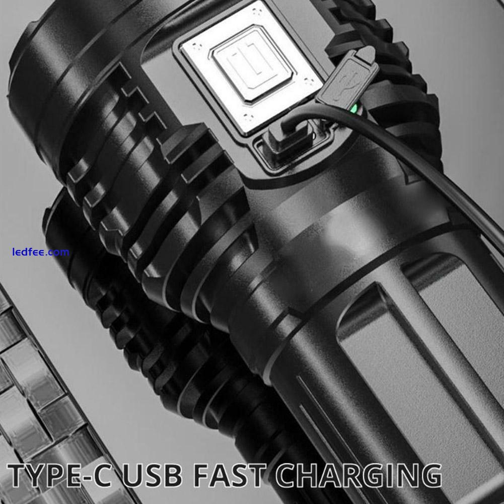 Super Bright Torch 8 LED Flashlight USB Rechargeable Tactical Light COB Fast 4 