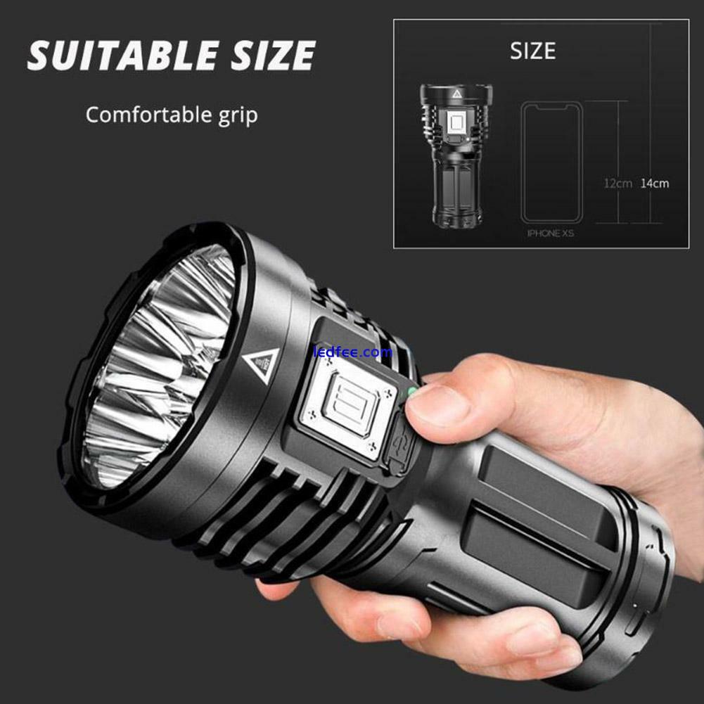 Super Bright Torch 8 LED Flashlight USB Rechargeable Tactical Light COB Fast 2 
