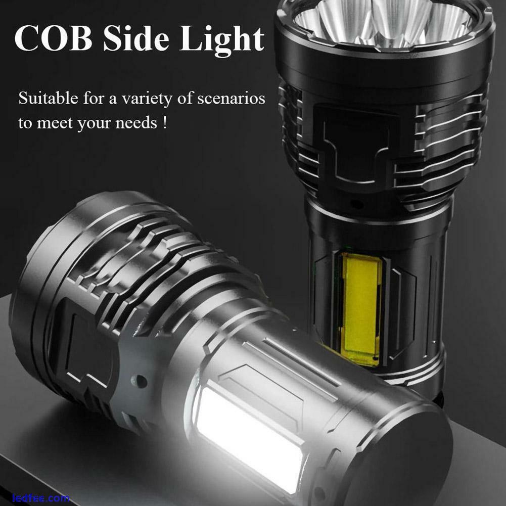 Super Bright Torch 8 LED Flashlight USB Rechargeable Tactical Light COB Fast 0 