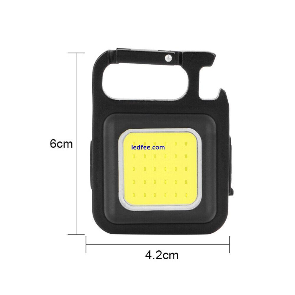 800LM Mini COB LED Flashlight Portable Work Light Rechargeable Pocket Keychain 2 