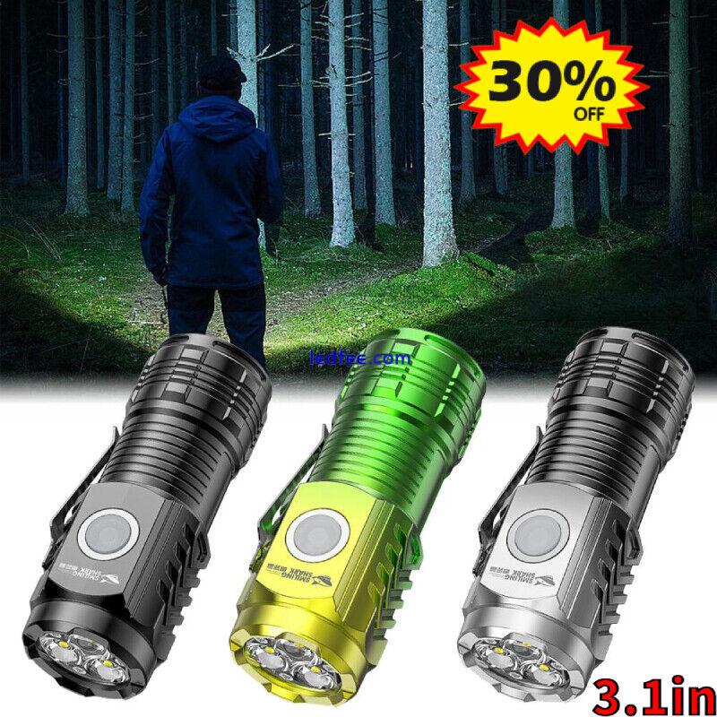 Super Bright Mini LED FlashlightKeychain Pocket Magnetic_Torch USB-Rechargeable 0 