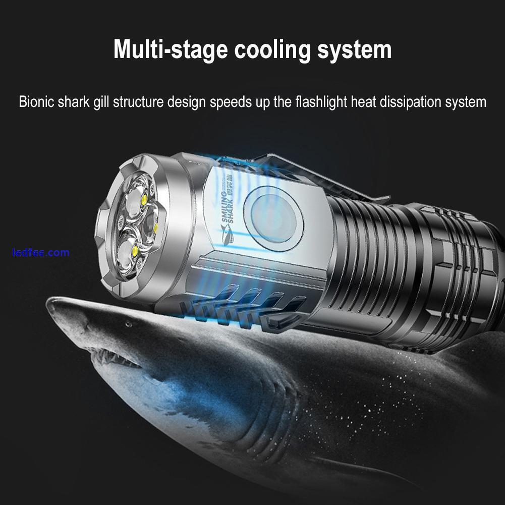 Super Bright Mini LED FlashlightKeychain Pocket Magnetic_Torch USB-Rechargeable 4 