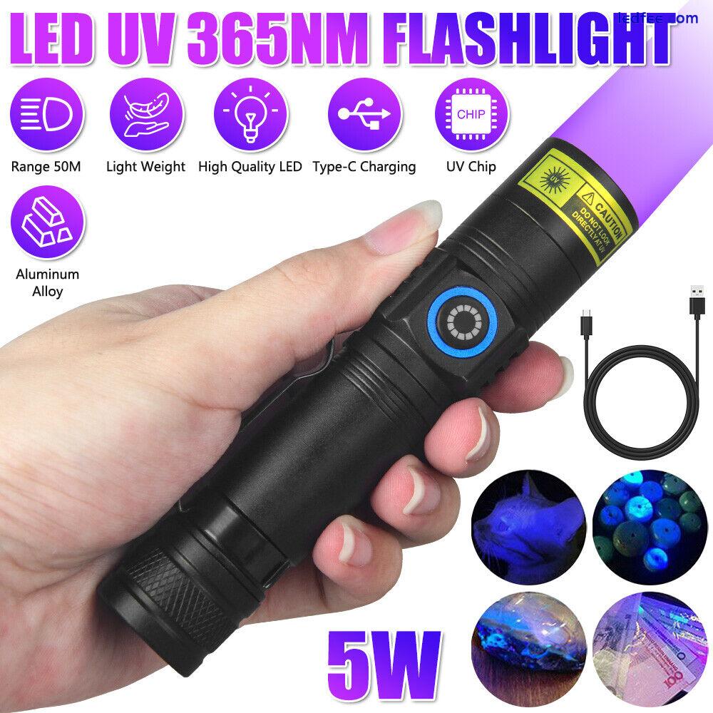 UV 365nm Torch Blacklight Ultraviolet LED Flashlight Pet Urine Stain Detector UK 0 