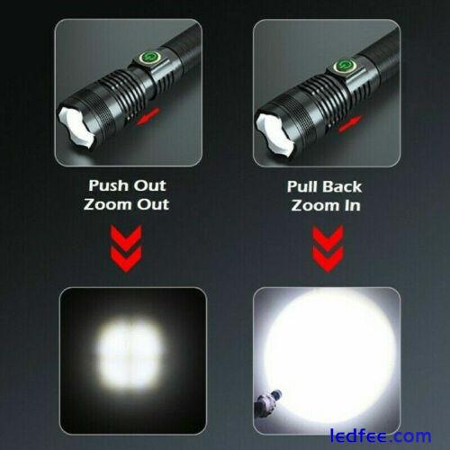 New Rechargeable 1000000 lumens P70 most powerful LED Flashlight USB Zoom torch 5 
