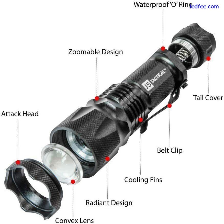 LED Flashlight J5 Tactical V1 Pro - Blinding Bright **AUTHORIZED DEALER 1 