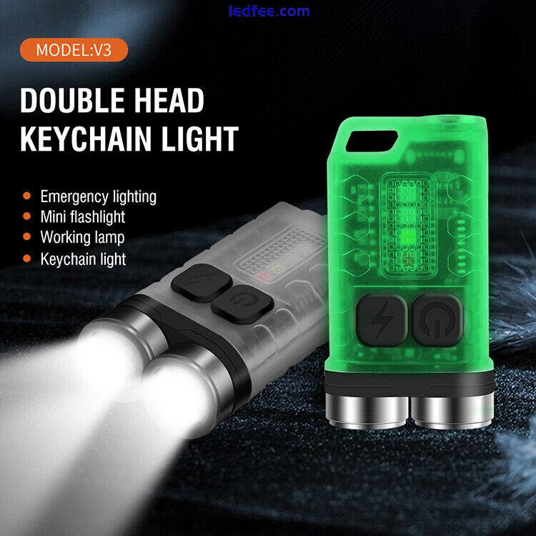 BORUiT V3 Mini LED Taschenlampe  Schlüsselanhänger USB Wiederaufladbare Magnet 0 