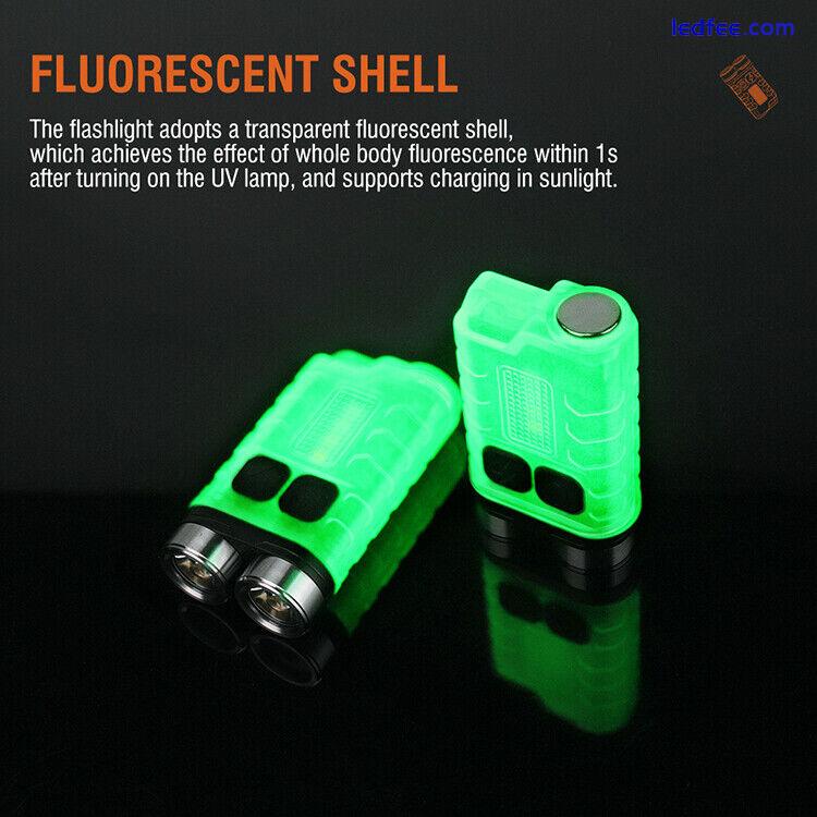 BORUiT V3 Mini LED Taschenlampe  Schlüsselanhänger USB Wiederaufladbare Magnet 3 