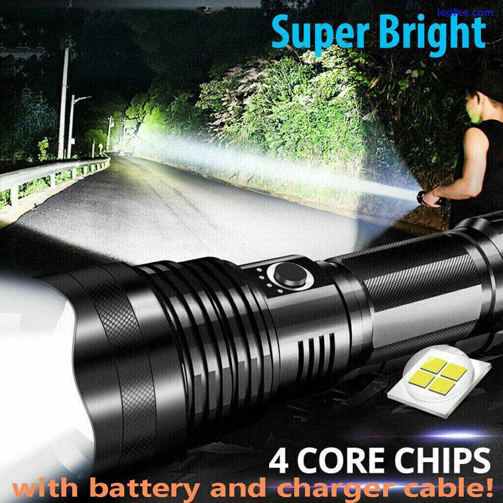 Super Bright LED Flashlight Tactical Zoom P90 P50 Rechargeable Battery Torch New 5 