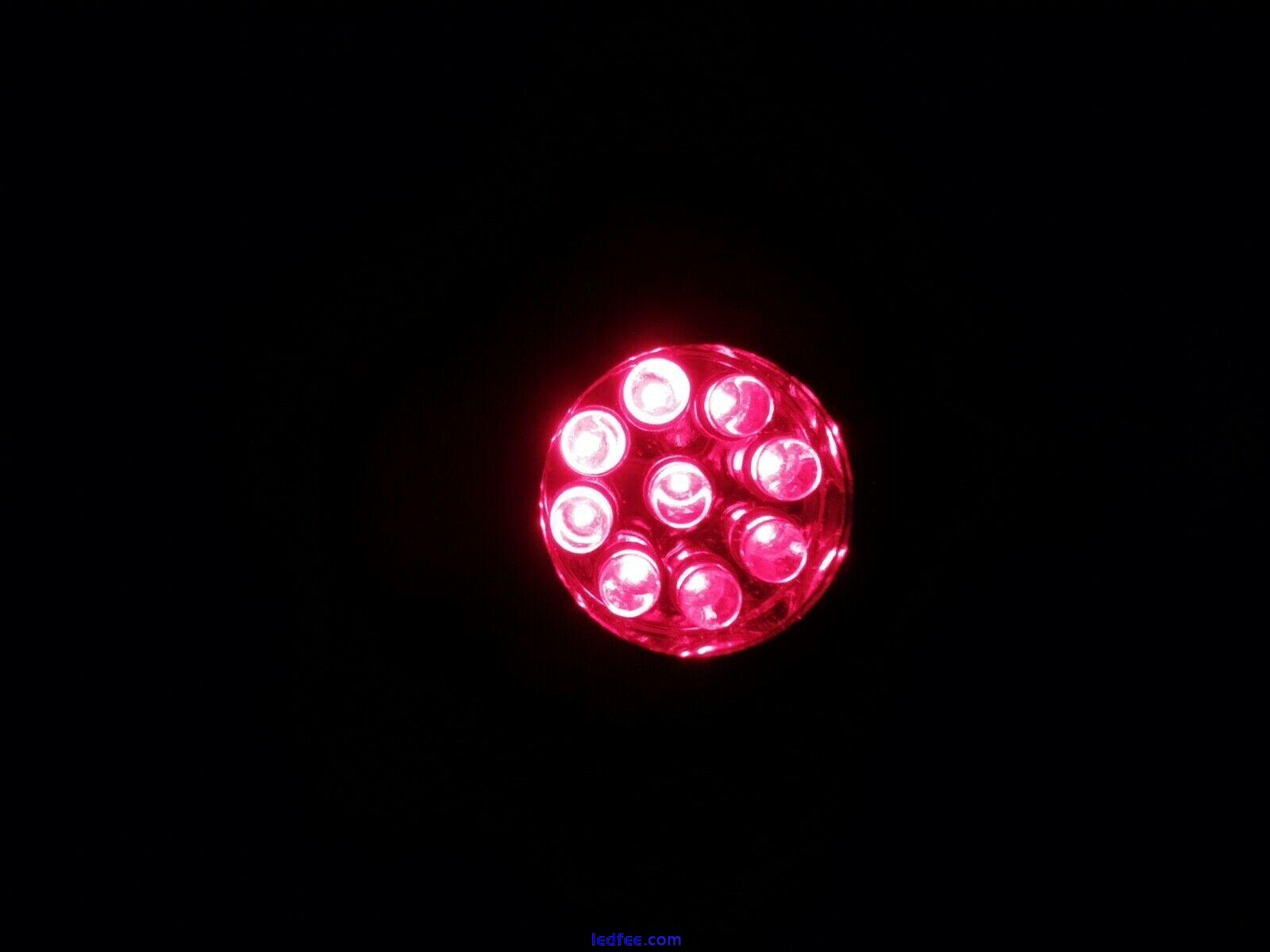 9 LED Red Torch 625NM Deep Red Light Flashlight Against Deteriorating Eyesight 0 