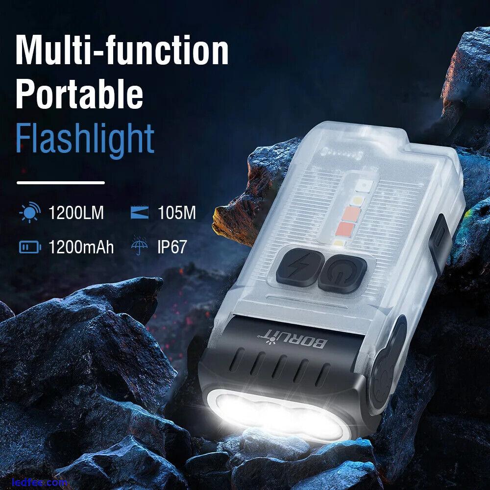 BORUiT V15 LED Keychain EDC Flashlight Type-C Rechargeable V15 Torch Work Light 0 