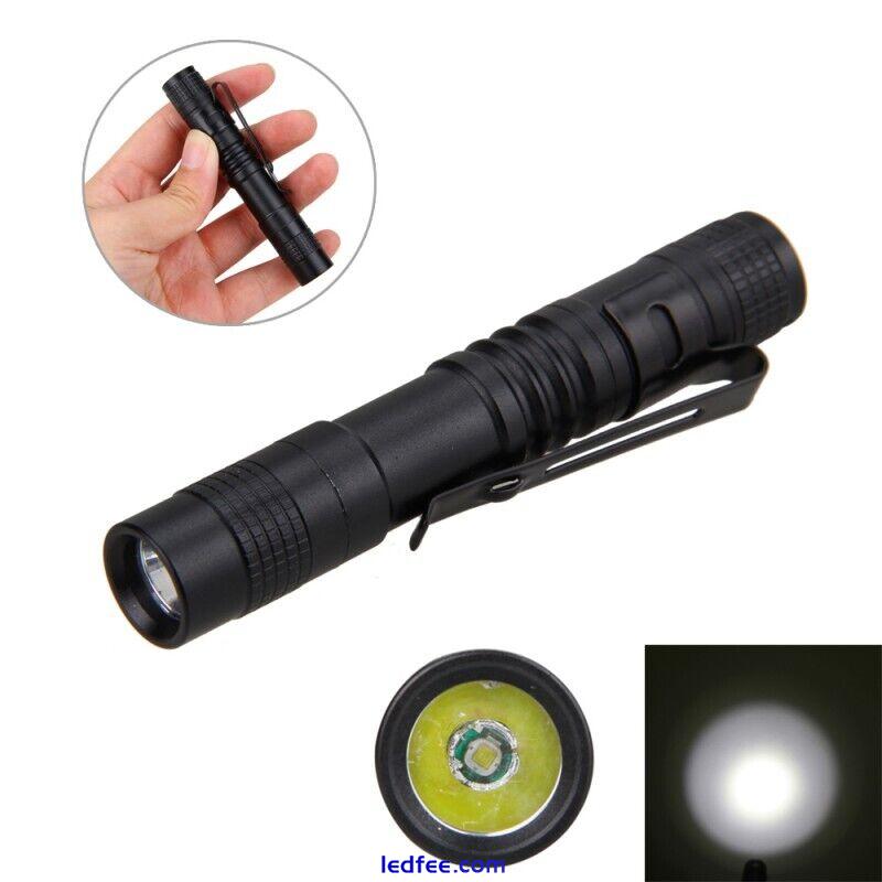 500LM XPE-R3 LED Lamp Clip Mini Penlight Handheld Flashlight AAA Torch Light US 0 