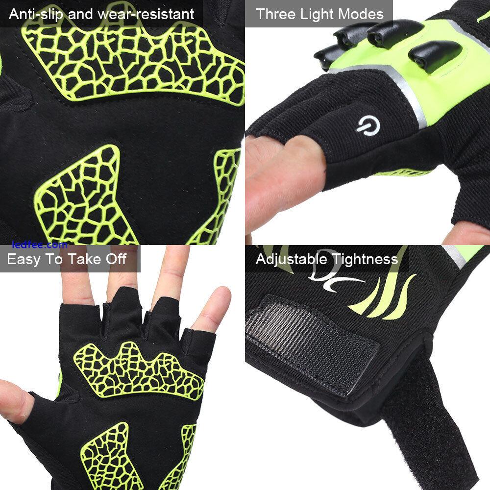 Cycling Non-slip Half Finger Gloves LED Flashlight Sports Bicycle Sports Gloves 1 