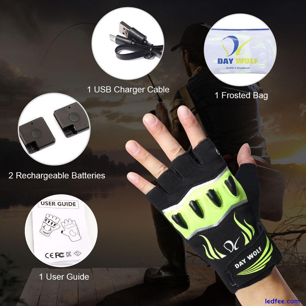 Cycling Non-slip Half Finger Gloves LED Flashlight Sports Bicycle Sports Gloves 0 