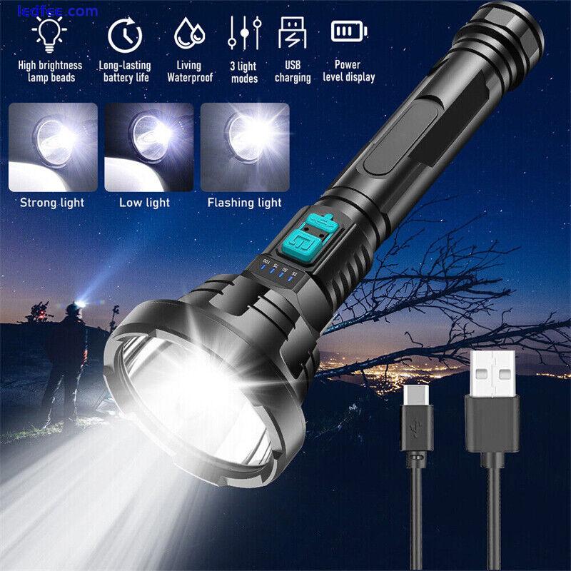 99000LM Super Bright LED Flashlight Rechargeable Tactical Camping Fishing Torch 0 