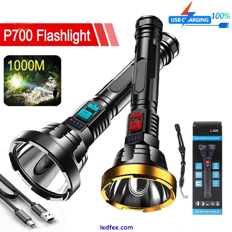 99000LM Super Bright LED Flashlight Rechargeable Tactical Camping Fishing Torch 2 