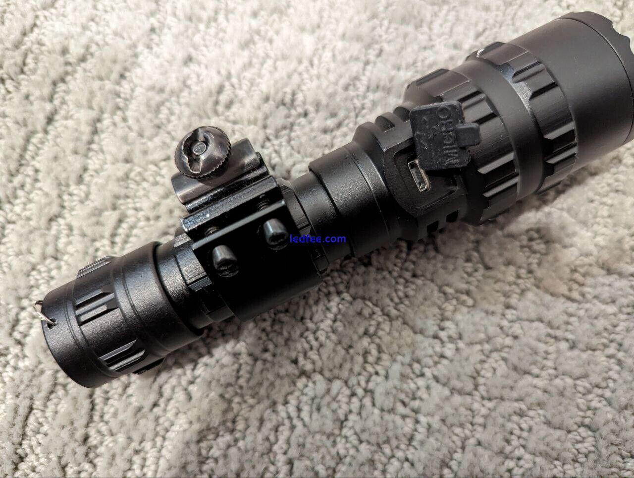 Tactical usb rechargable led flashlight weapon light 1000 lumen 0 