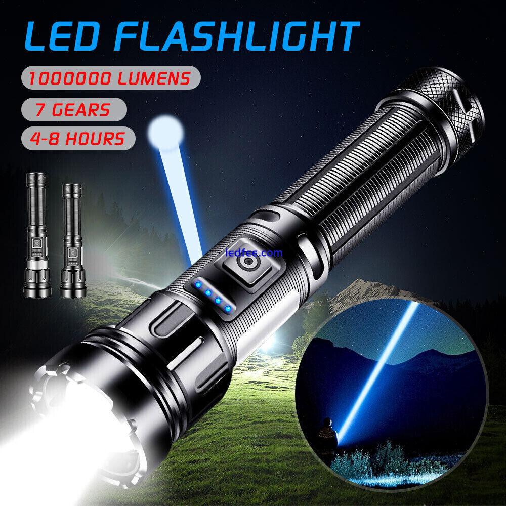 Super Bright LED Tactical Flashlight Rechargeable Zoomable Work Torch Magnetic 0 