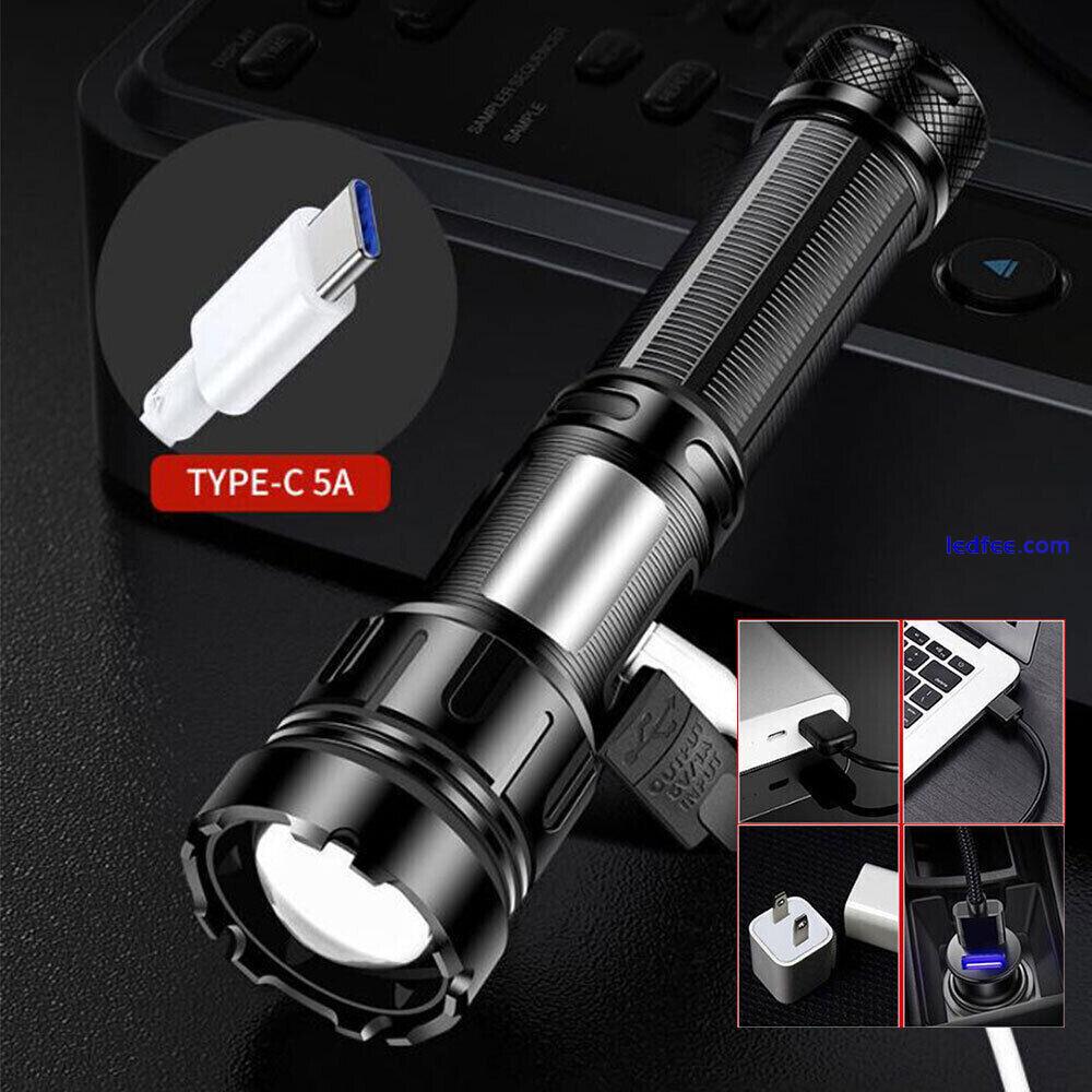 Super Bright LED Tactical Flashlight Rechargeable Zoomable Work Torch Magnetic 3 