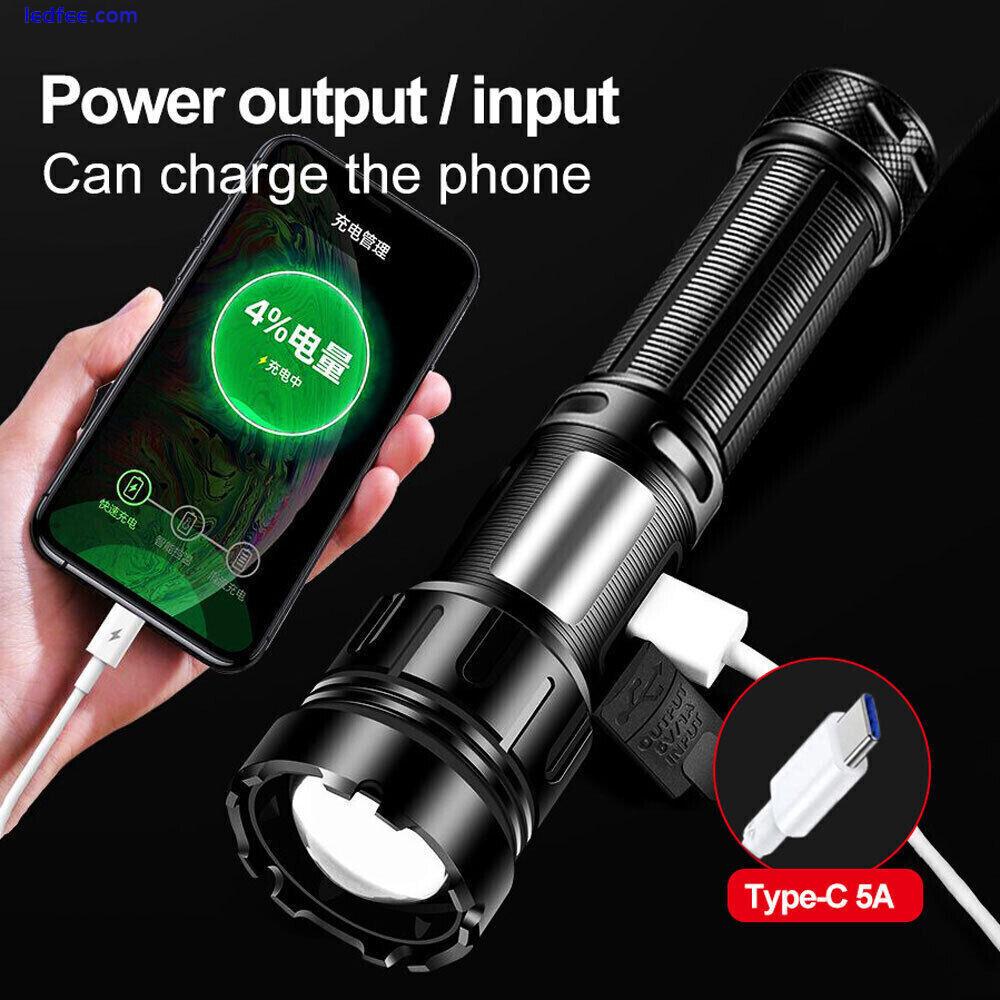 Super Bright LED Tactical Flashlight Rechargeable Zoomable Work Torch Magnetic 2 