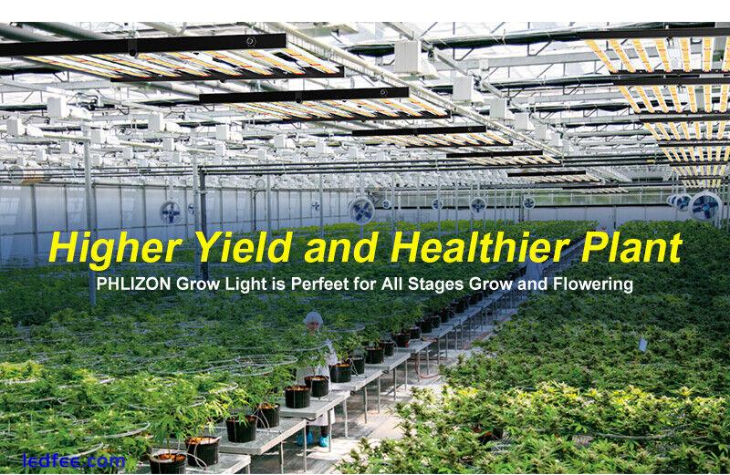 Phlizon 1000W Plant Led Grow Light Bar 6x6ft Full Spectrum Indoor Dimmable Lamp 4 