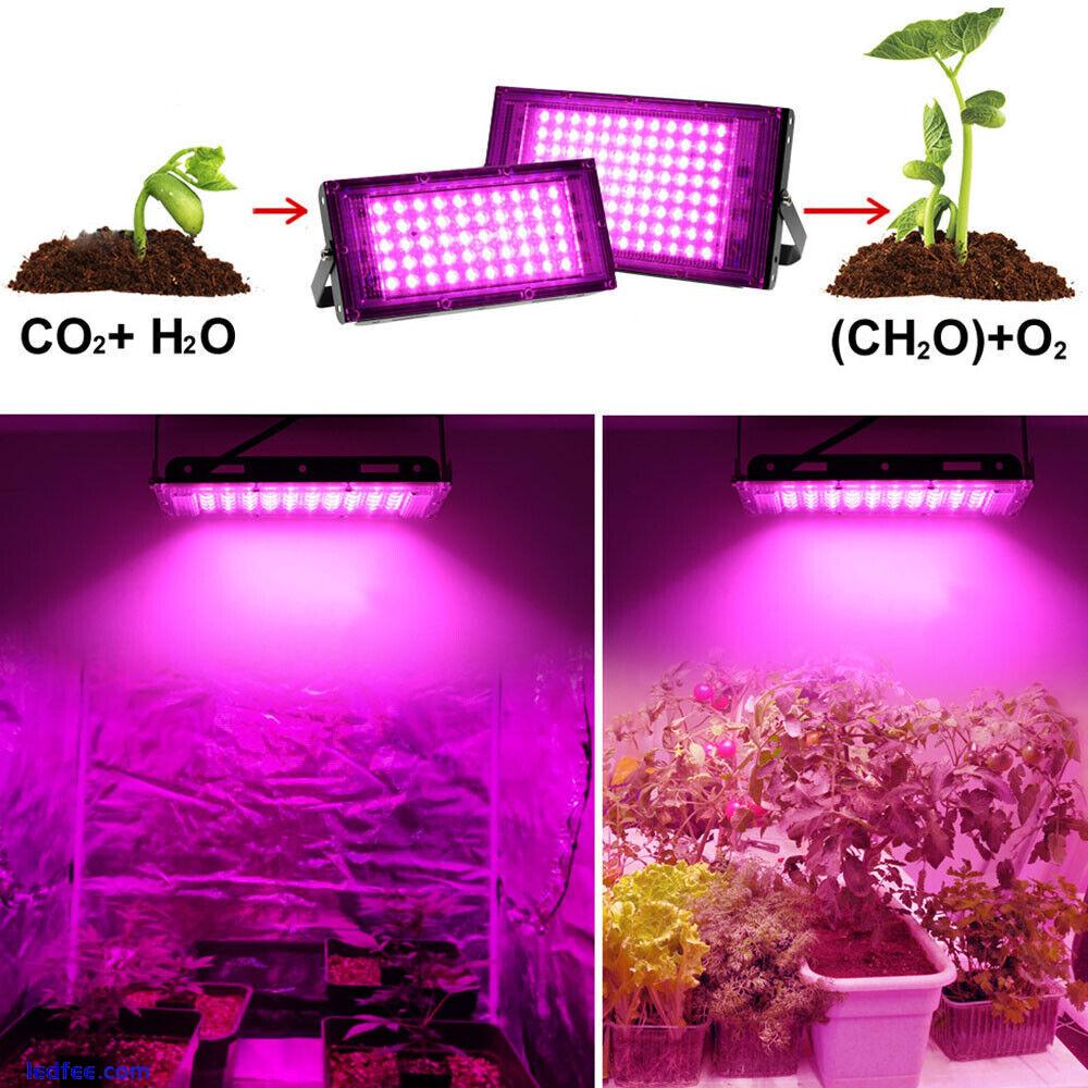 100W LED Grow Light Panel Full Spectrum Plant Lamp for Hydroponic Veg Flowers 4 