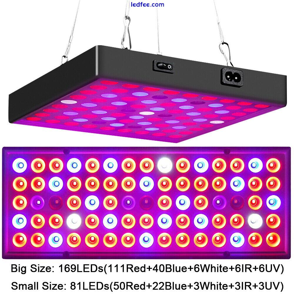 LED Grow Lamp Full Spectrum Growing Light Panel Indoor Plants Veg Flower UK 60W 3 