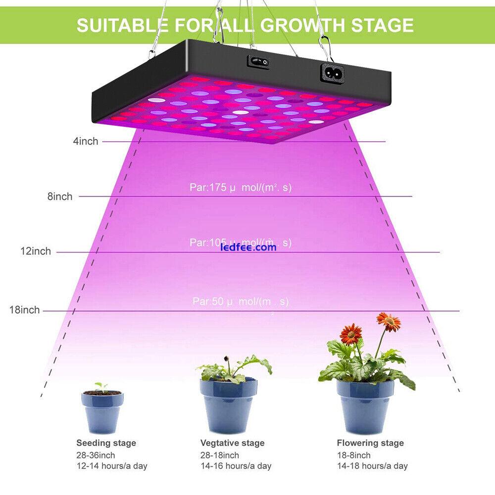 LED Grow Lamp Full Spectrum Growing Light Panel Indoor Plants Veg Flower UK 60W 5 