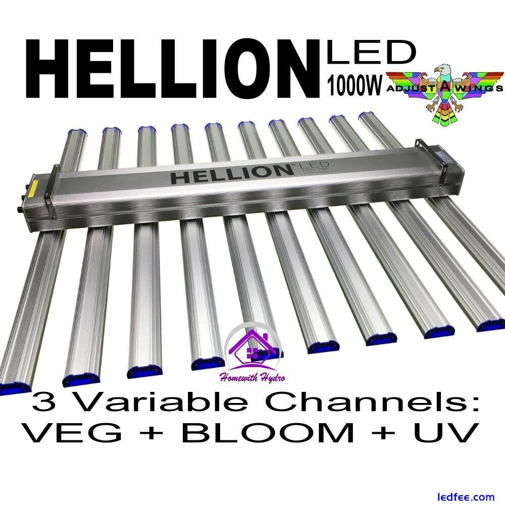 HELLION 1000w LED Variable Full Daylight Spectrum 3 Channel Grow Bloom UV Light 1 