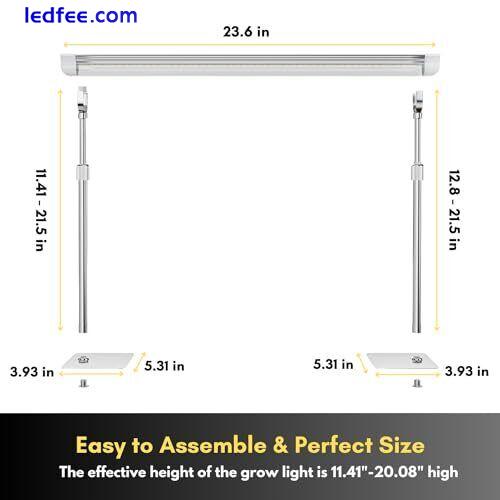  2ft LED Grow Light for Seed Starting with Stand, Indoor Grow Lights for  3 