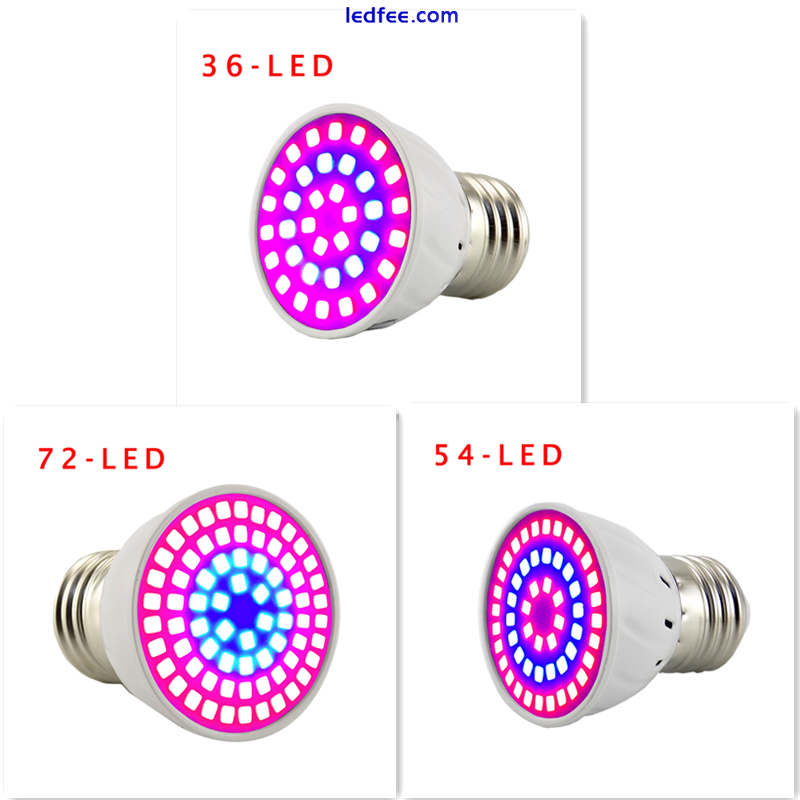 LED Plant Grow Light Lamp e27 Bulb Indoor Growing Lighting for Flower Vegetable 0 