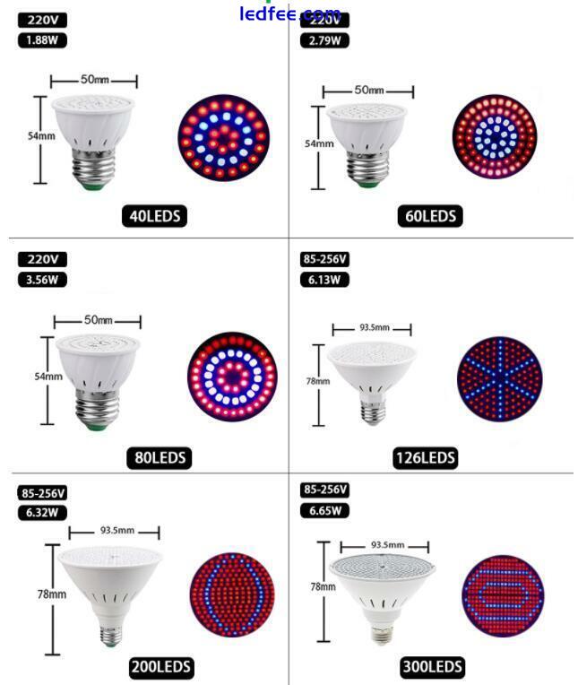 Full Spectrum E27 300 LED Growing Lights Bulb Lamp for Hydroponic Indoor Plant 4 