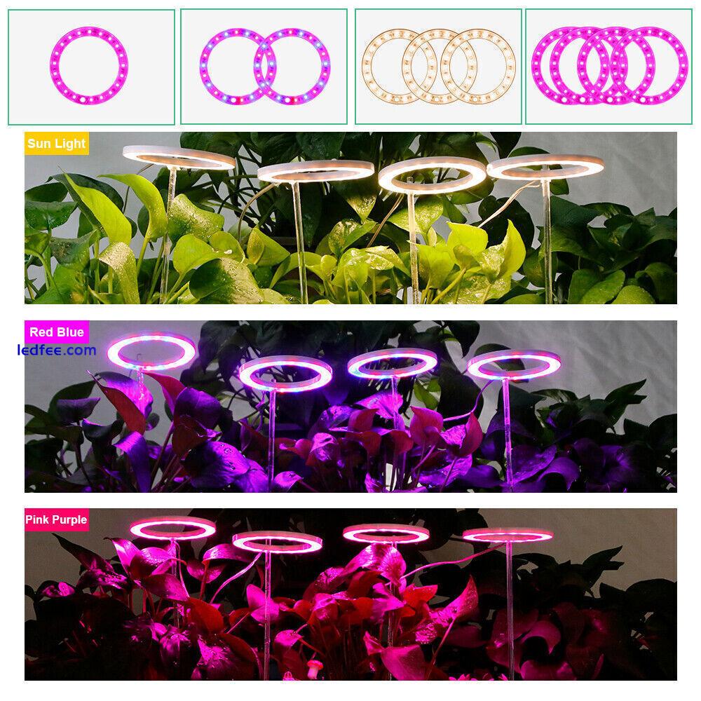 80 LED Plant Halo Light Full Spectrum Indoor Veg Growing Dimmable Ring Grow Lamp 0 