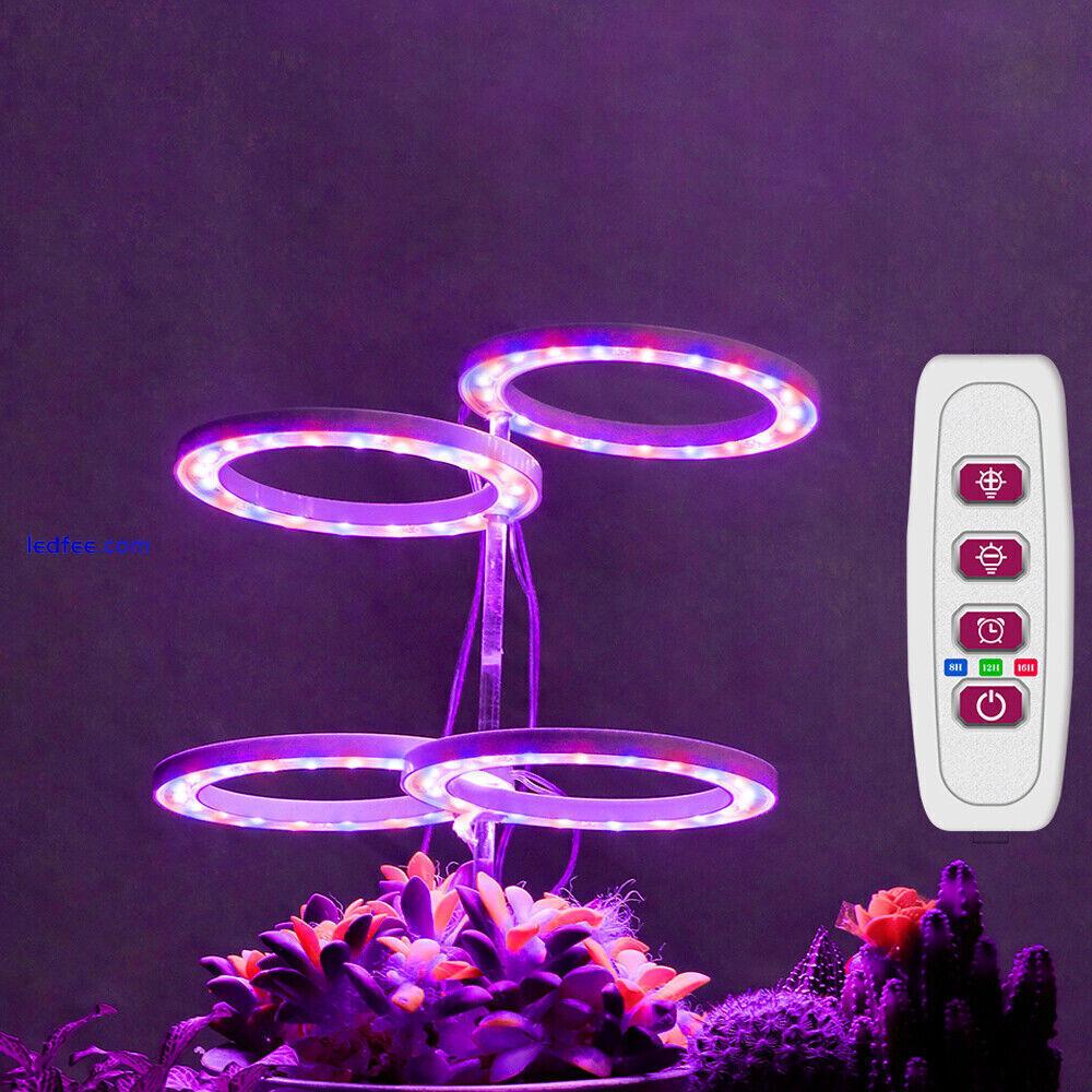80 LED Plant Halo Light Full Spectrum Indoor Veg Growing Dimmable Ring Grow Lamp 5 