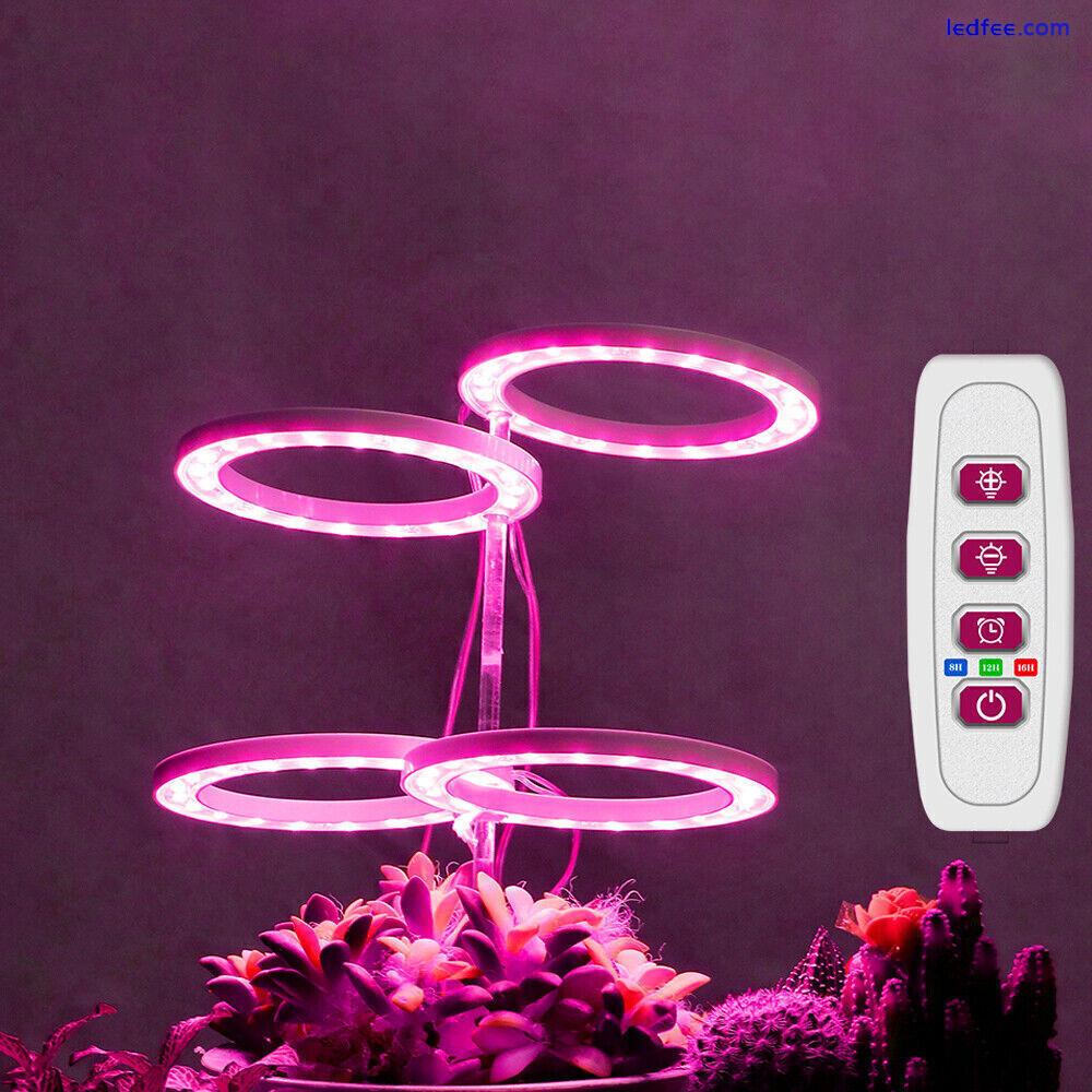 80 LED Plant Halo Light Full Spectrum Indoor Veg Growing Dimmable Ring Grow Lamp 3 